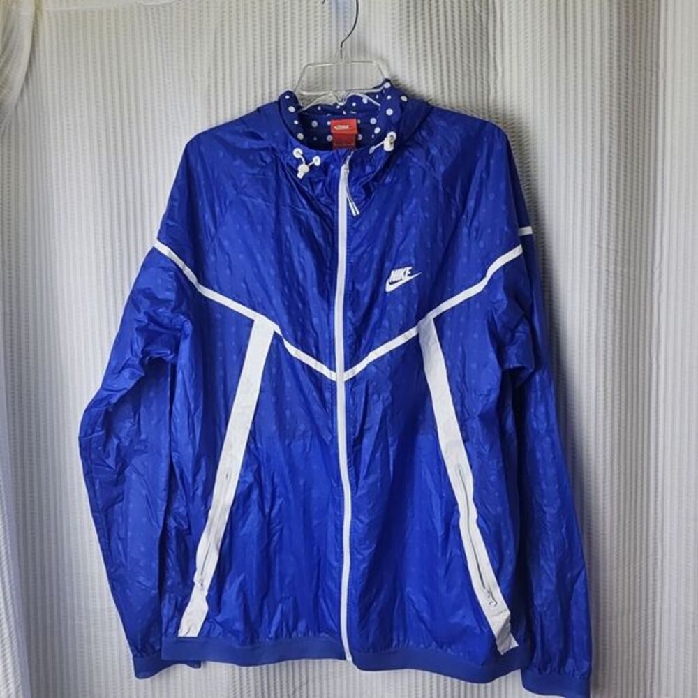 Rare XL Nike Glanz Jacket Windbreaker Windrunner Blue Dots Lightweight Workout‎